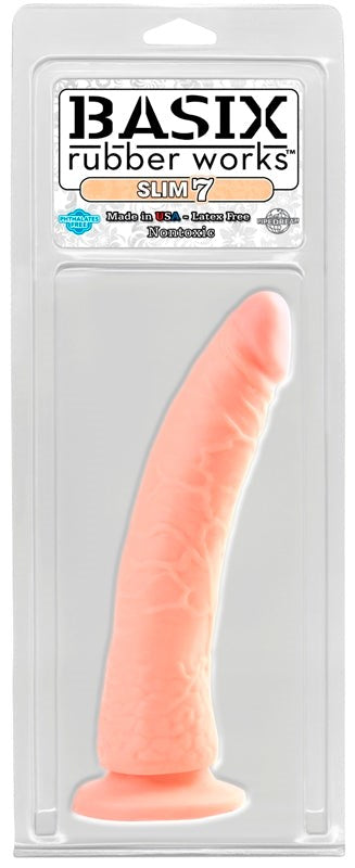 Basix 7 Inch Slim Dong with Suction Cup Realistic Dildos