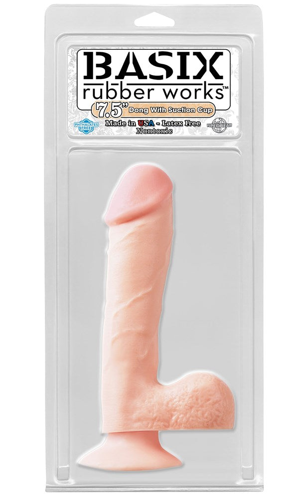 Basix 7.5 Inch Dong with Suction Cup Realistic Dildos