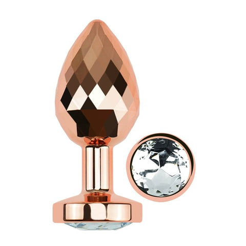 Glamorous Gemstone Delight - Goldie Gemmed Small Butt Plug - Steel Sex Toys