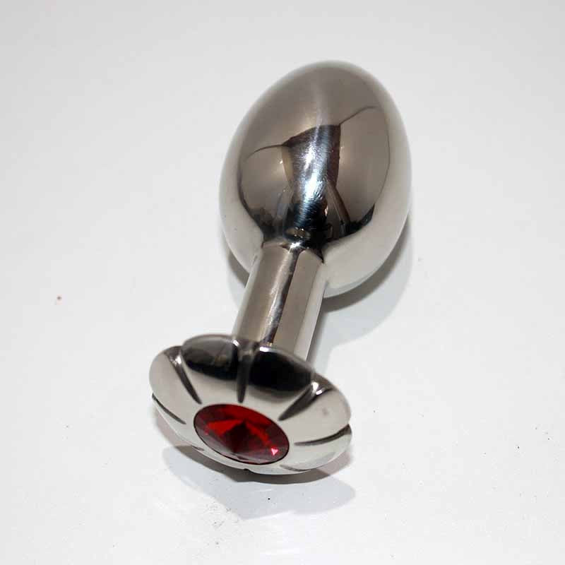 Jewelled Lotus Medium Metal Butt Plug Steel Sex Toys