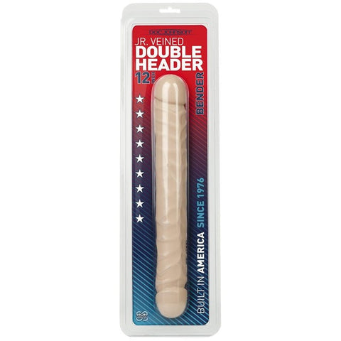 Doc Johnson Jr. Veined Double Header 12 Inch Realistic Dong - Realistic Dildos