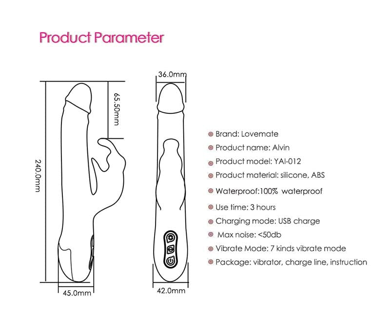 LoveMate Alvin Rotating Rabbit Vibe Rabbit Vibrators