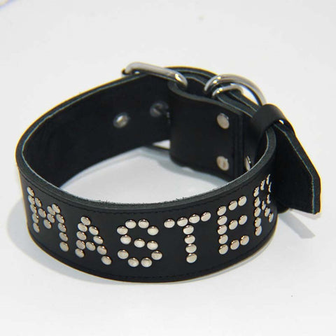 Hell's Couture Premium Leather BDSM Collar - Adjustable Fit, Studded Design - Collars and Leads