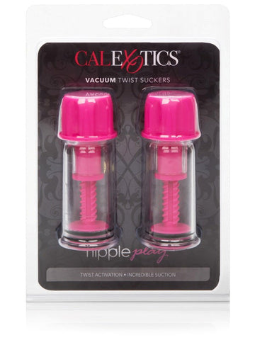Nipple Play Vacuum Twist Suckers - Steel Sex Toys