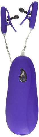 Nipple Play Vibrating Heated Nipple Teasers Purple - Nipple and Clit Clamps