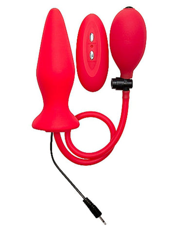 Ouch! Inflatable Vibrating Silicone Plug - Steel Sex Toys