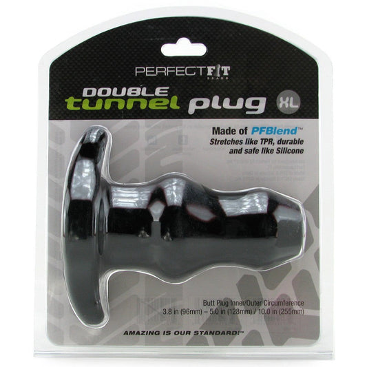 Perfect Fit Double Tunnel Plug X-large - Steel Sex Toys