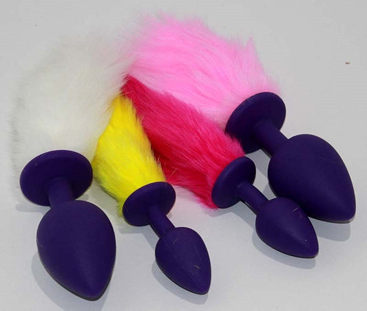 Rabbit Tail Silicone Butt Plug Large - Fancy Dress Ups