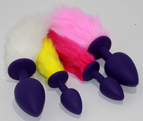 Rabbit Tail Silicone Butt Plug Large - Fancy Dress Ups