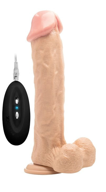 Real Rock Vibrating 11 Realistic Cock With Scrotum Vibrating Dildos