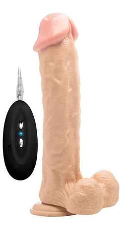Real Rock Vibrating 11 Realistic Cock With Scrotum - Vibrating Dildos