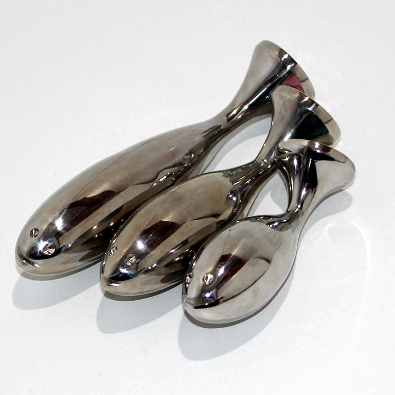 THE WHALE Jewelled Anal Probe Large Steel Sex Toys