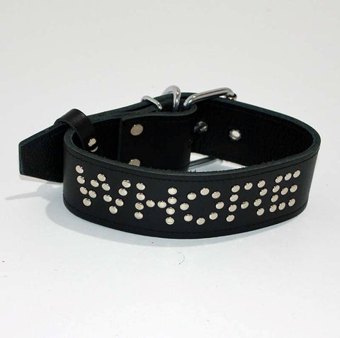 WHORE Leather Bondage Collar - Collars and Leads