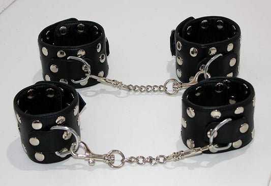 Xtreme Leather Studded Wrist & Ankle Cuffs Cuffs and Restraints