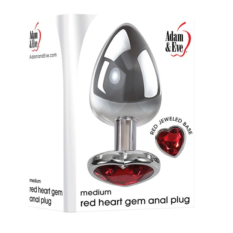 Adam & Eve Red Heart Gem Anal Plug Butt Plugs