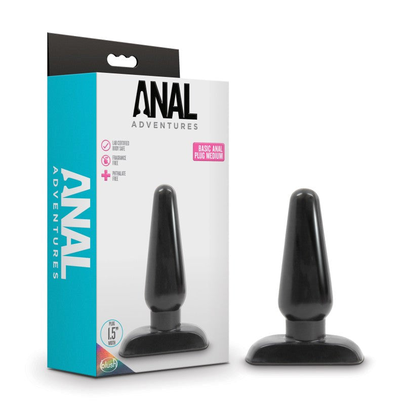 Anal Adventures Basic Anal Plug - Black Butt Plugs