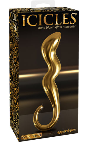 Pipedream Icicles Gold Edition G01 Glass Prostate Massager - Glass Sex Toys
