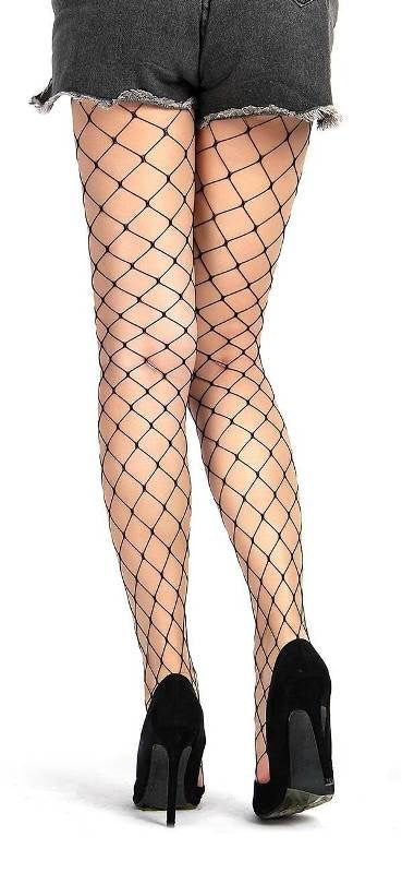 Black Long Sheer Tight Wide Fence Net Pantyhose Hosiery