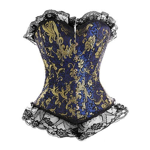 Burlesque Bustier With Lace Trim Fancy Dress Ups