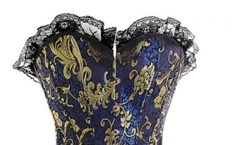 Burlesque Bustier With Lace Trim Fancy Dress Ups