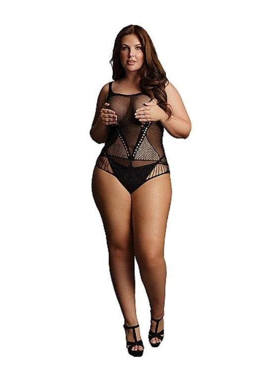 Contrast Net Teddy - Babydolls and Chemises
