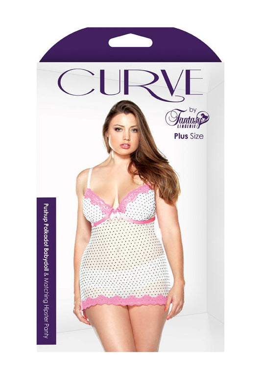 Curve Pushup Polkadot Babydoll & Panty - Babydolls and Chemises