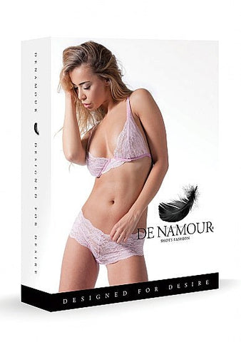 De Namour Lingerie Pink Set With Soft Bra and Briefs - Bras and Bra Sets