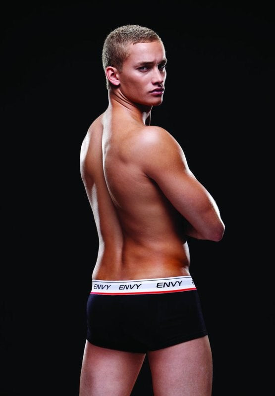 Envy Logo Elastic Low-Rise Trunk Black Jocks and G-Strings