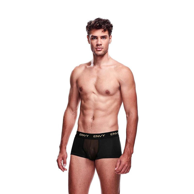 ENVY Mesh Short Boxer - Black Mens Briefs And Boxers