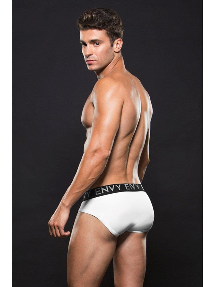 Envy Micro LowRise Logo Elastic Brief White Jocks and G-Strings