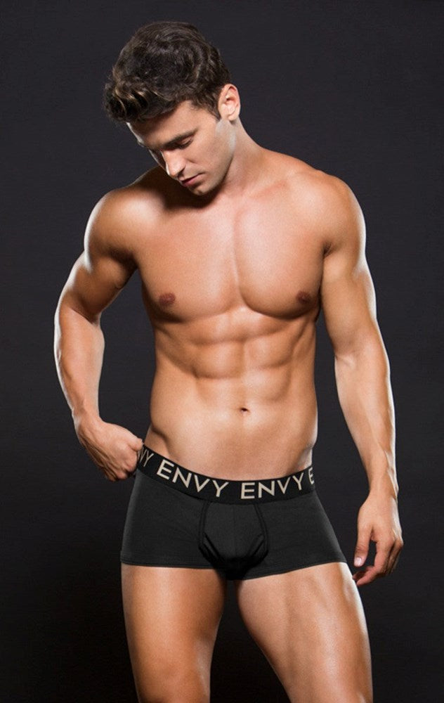 Envy Micro LowRise Logo Elastic Trunk Black Jocks and G-Strings