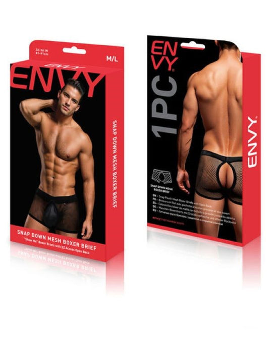 Envy Menswear - Sleek Snap Down Mesh Boxer Briefs Mens Briefs And Boxers