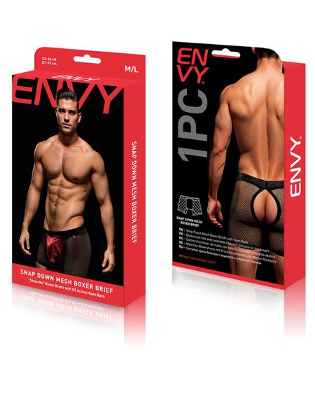 Envy Snap Down Mesh Boxer Brief - Stylish & Comfortable Upgrade Mens Briefs And Boxers