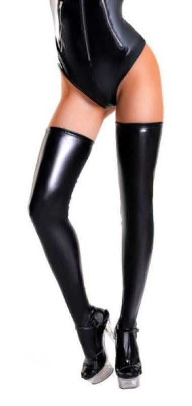 Glossy Wetlook Connie Zipper Stockings - Bold, Affordable, and Perfectly Fitted - Her Fetish