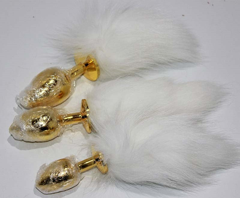 Kitten Tail Metal Butt Plug Gold Steel Sex Toys