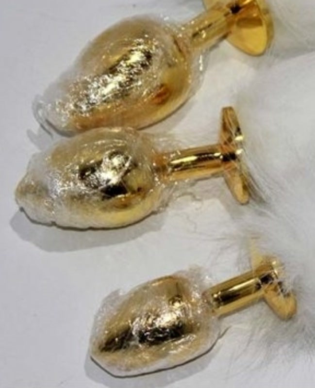 Kitten Tail Metal Butt Plug Gold Steel Sex Toys