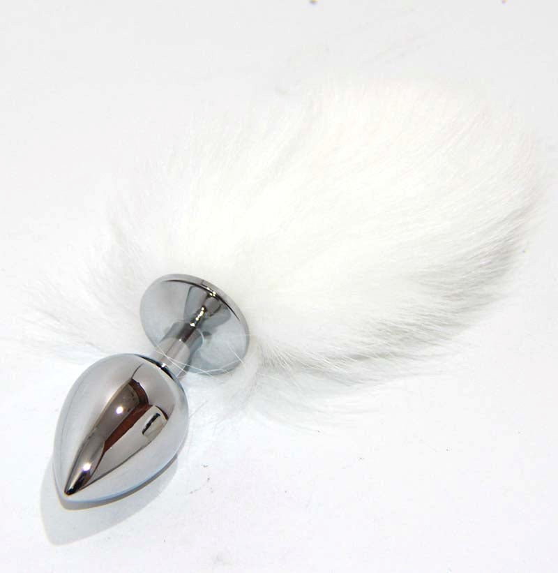 Kitten Tail Metal Butt Plug Silver Steel Sex Toys