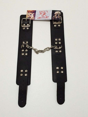 MG Leather Wrist/Ankle Cuffs with Buckle Black - Cuffs and Restraints