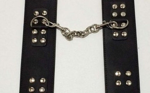MG Leather Wrist/Ankle Cuffs with Buckle Black - Cuffs and Restraints