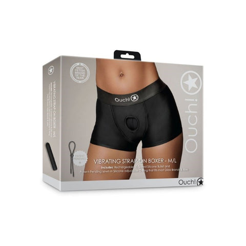 OUCH! Pleasure Enhancing Vibrating Strap-On Boxer - Strap On Sextoys