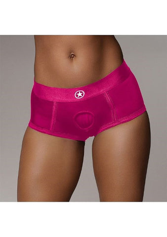 Ouch! Pleasure-Enhancing Vibrating Strap-on Brief - Pink - Strap On Sextoys