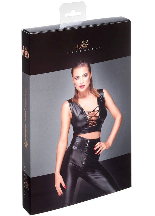 Powerwetlook Top with Lacing and Adjustable Straps Her Fetish