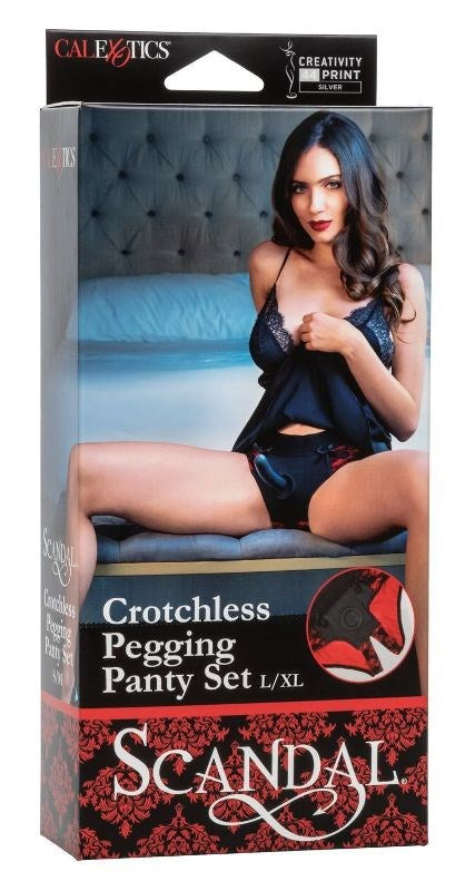 Scandal Crotchless Pegging Panty Set Strap On Sextoys