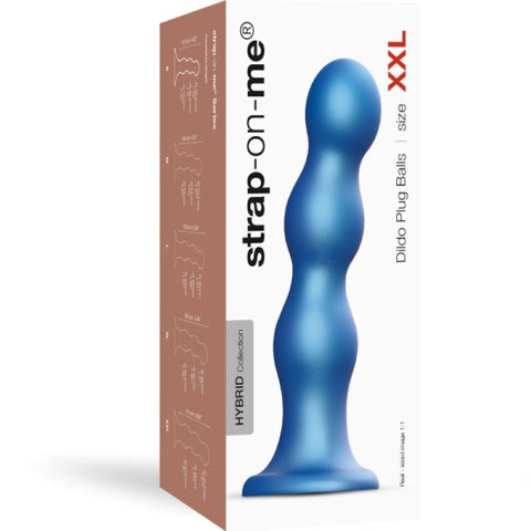 Strap On Me Versatile Dildo Plug Balls - Metallic Blue Delight - Strap On Sextoys