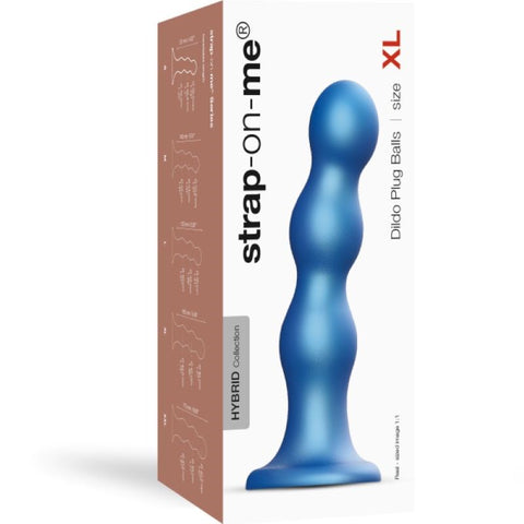Strap On Me Versatile Dildo Plug Balls - Metallic Blue Delight - Strap On Sextoys