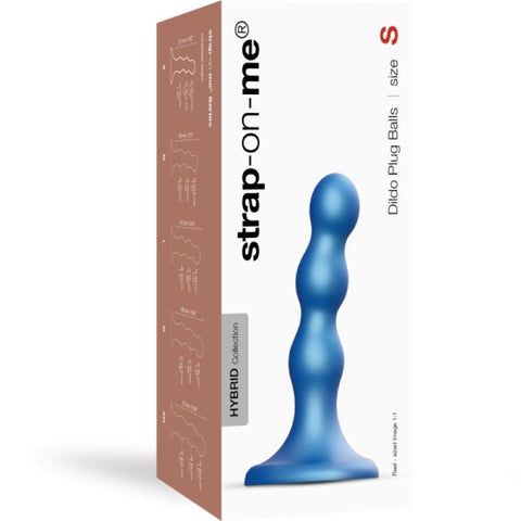 Strap On Me Versatile Dildo Plug Balls - Metallic Blue Delight - Strap On Sextoys