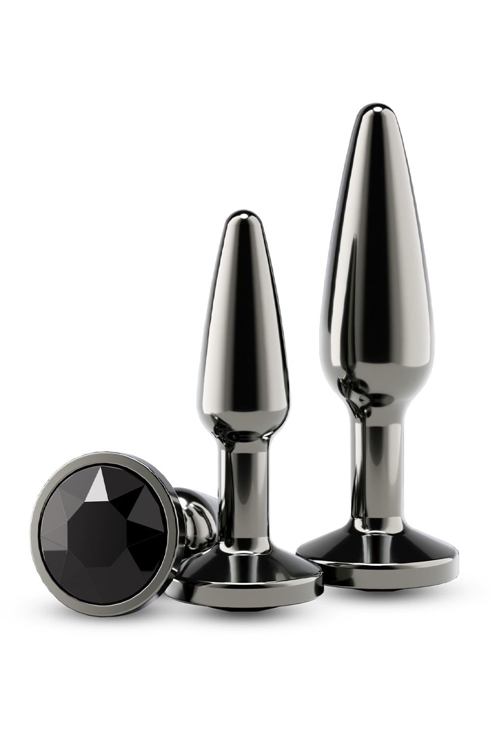 NS Novelties Rear Assets Tapered Trainer Metal Butt Plugs Set Chrome Butt Plugs