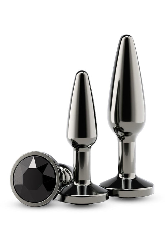 NS Novelties Rear Assets Tapered Trainer Metal Butt Plugs Set Chrome Butt Plugs