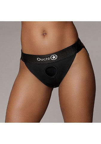 Pleasure Enhancing Vibrating Strap-on Panty Harness - Black - Strap On Sextoys