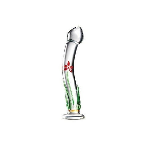 Pipedream Icicles No 21 Hand Blow Curve Glass Dildo - Glass Sex Toys
